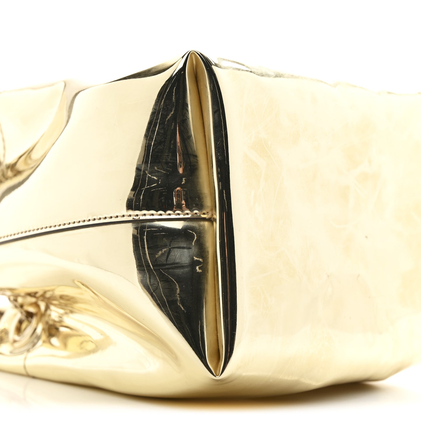 Metallic Patent Bon Bon Bag Gold