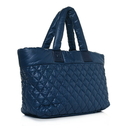 Chanel Nylon Quilted Large Coco Cocoon Tote Blue 3 of 13
