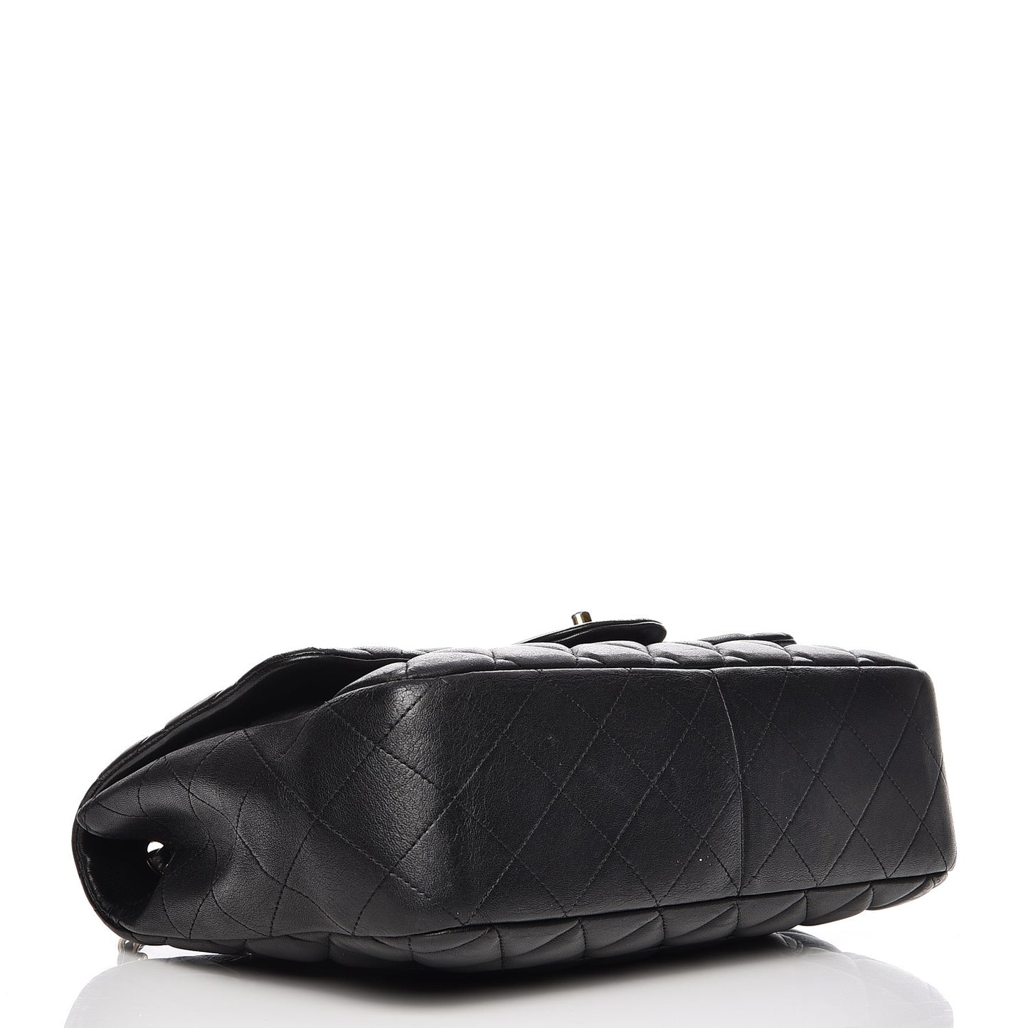 Lambskin Quilted Jumbo Single Flap Black