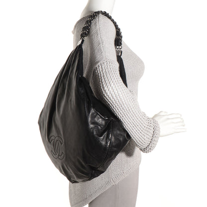 Chanel Lambskin Large Rock and Chain Hobo Black 2 of 9