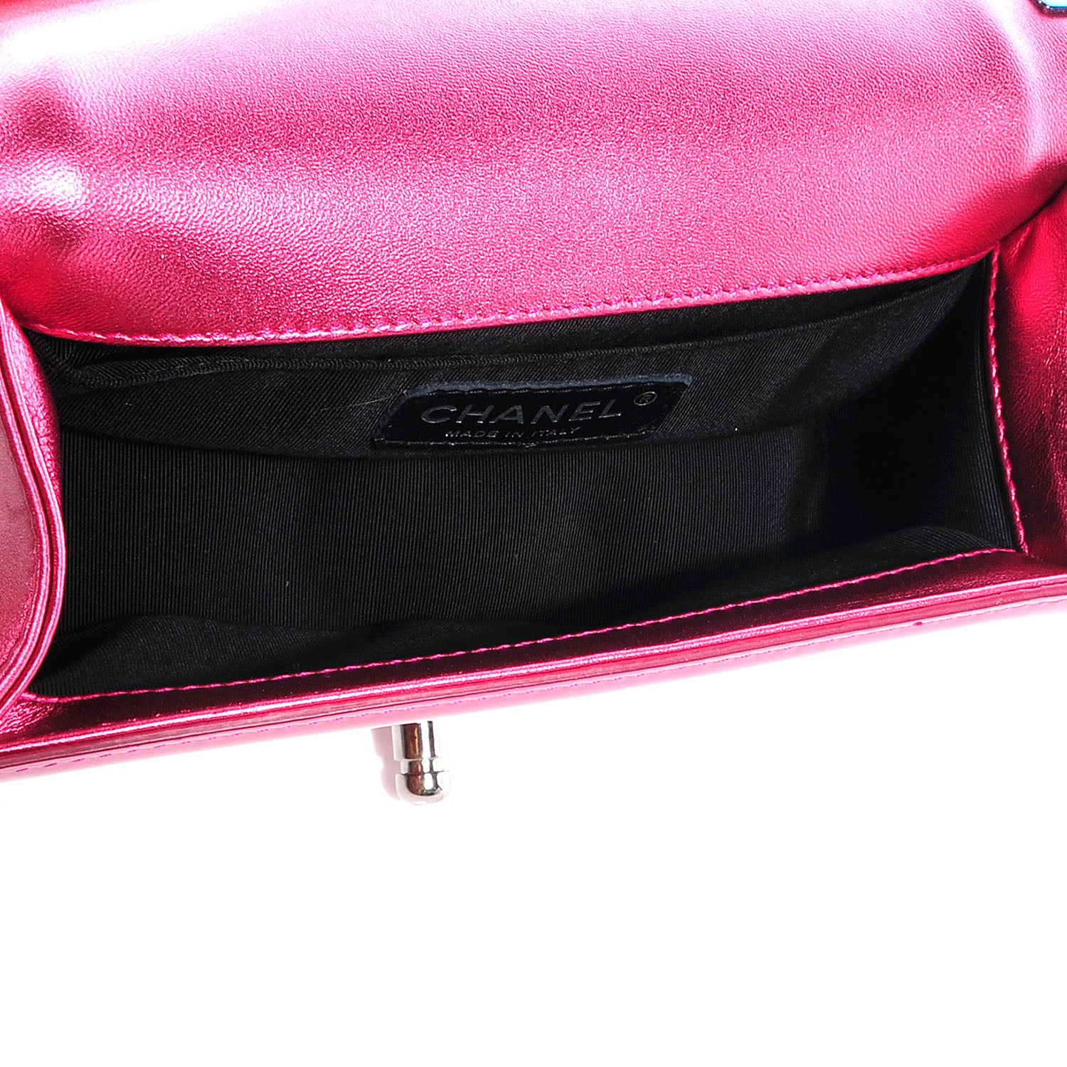 Chanel Metallic Patent Calfskin Quilted Small Boy Flap Pink 6 of 10