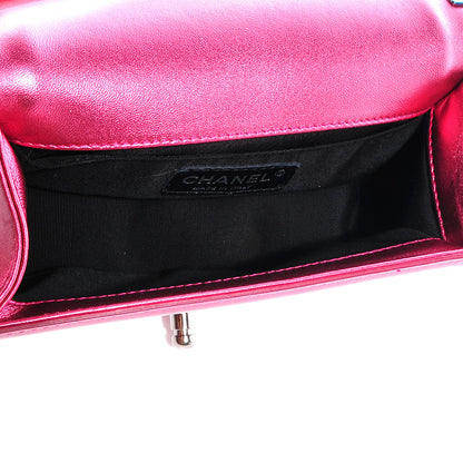 Chanel Metallic Patent Calfskin Quilted Small Boy Flap Pink 6 of 10