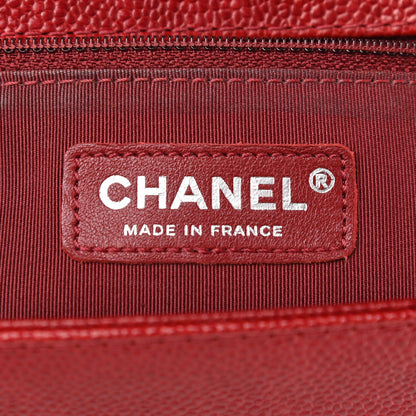 Chanel Caviar Quilted New Medium Boy Flap Dark Red 6 of 9