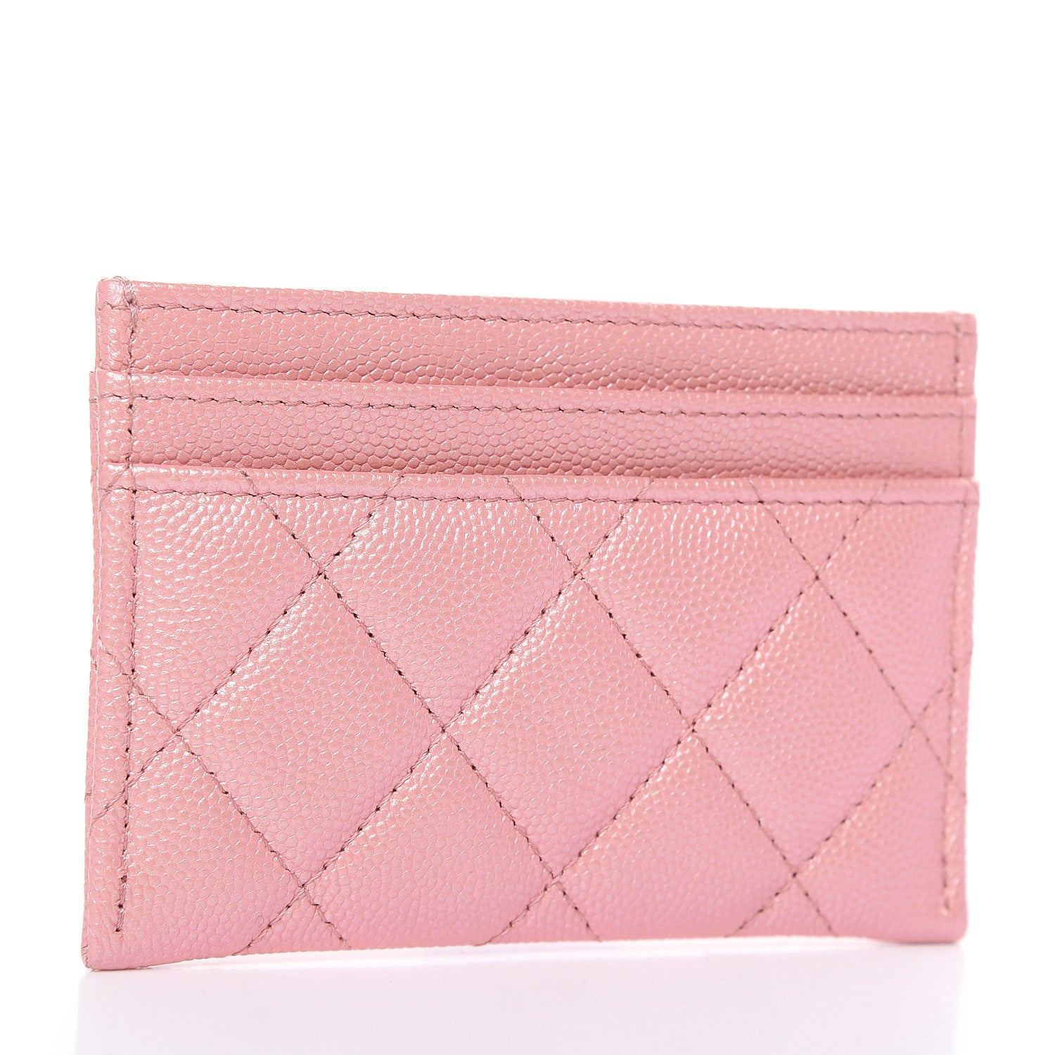 Chanel Iridescent Caviar Quilted Card Holder Pink 3 of 9