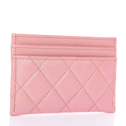 Chanel Iridescent Caviar Quilted Card Holder Pink 3 of 9