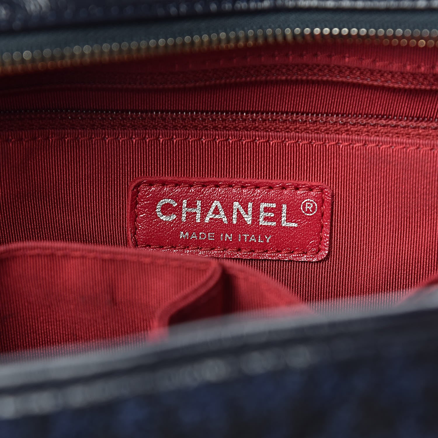 Chanel Tweed Calfskin Quilted Medium Gabrielle Hobo Black Blue 6 of 11