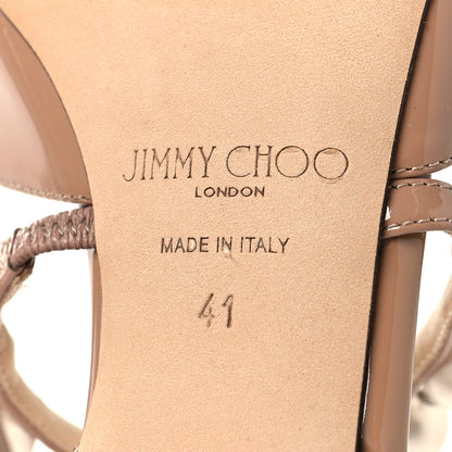 Jimmy Choo Patent Pearl Embellished Aurelie 65 Pumps 41 Ballet Pink 7 of 8