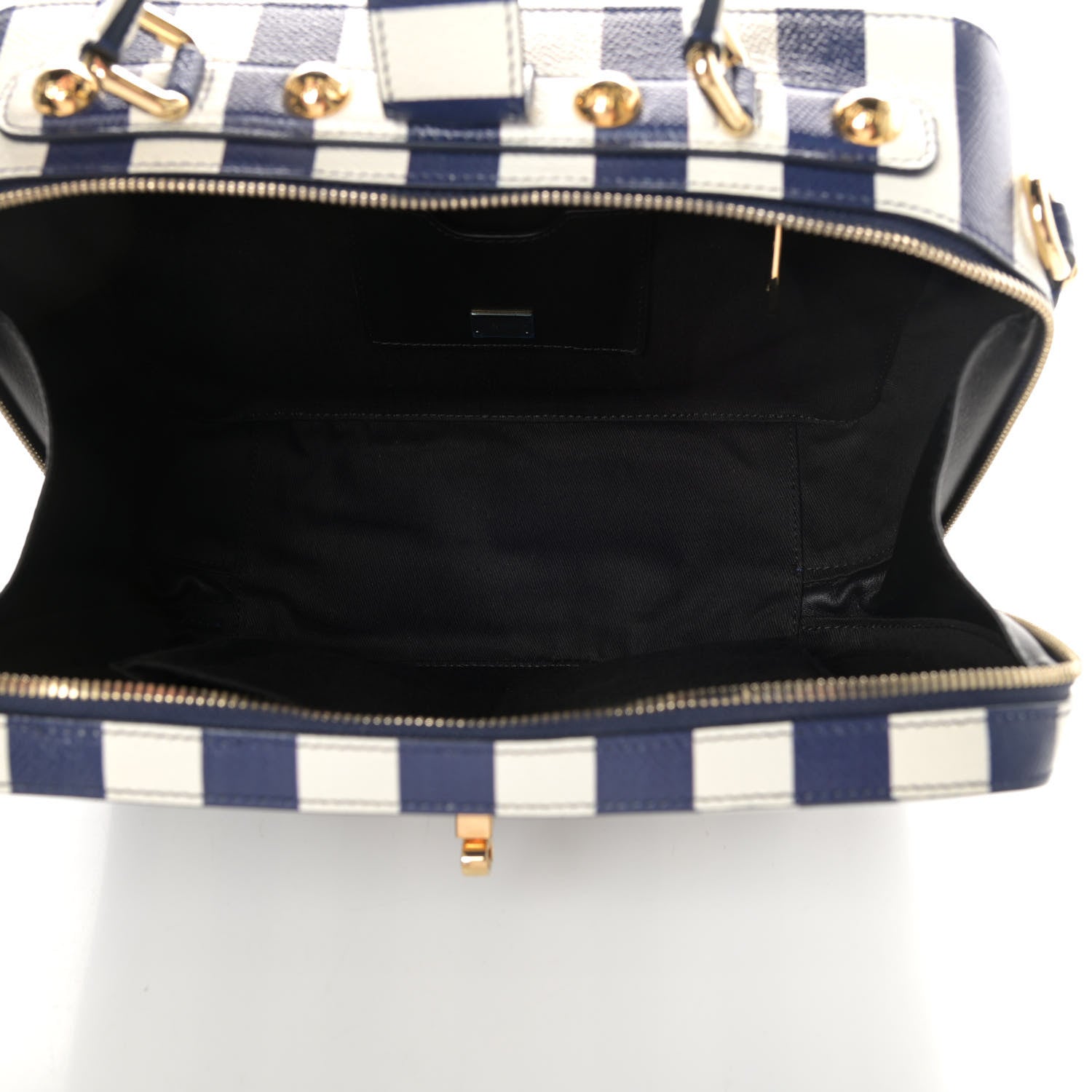 Dolce & Gabbana Dauphine Stripe Box Bag Blue White 5 of 9