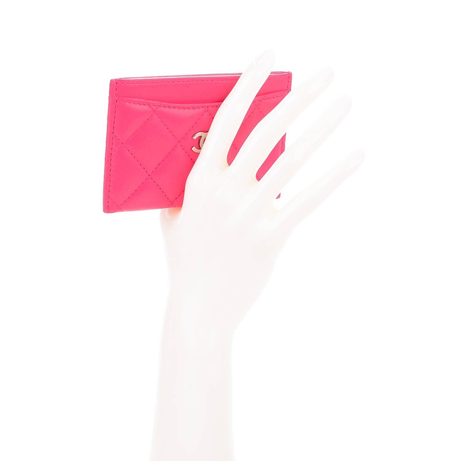 Chanel Lambskin Quilted Card Holder Fuchsia 2 of 8