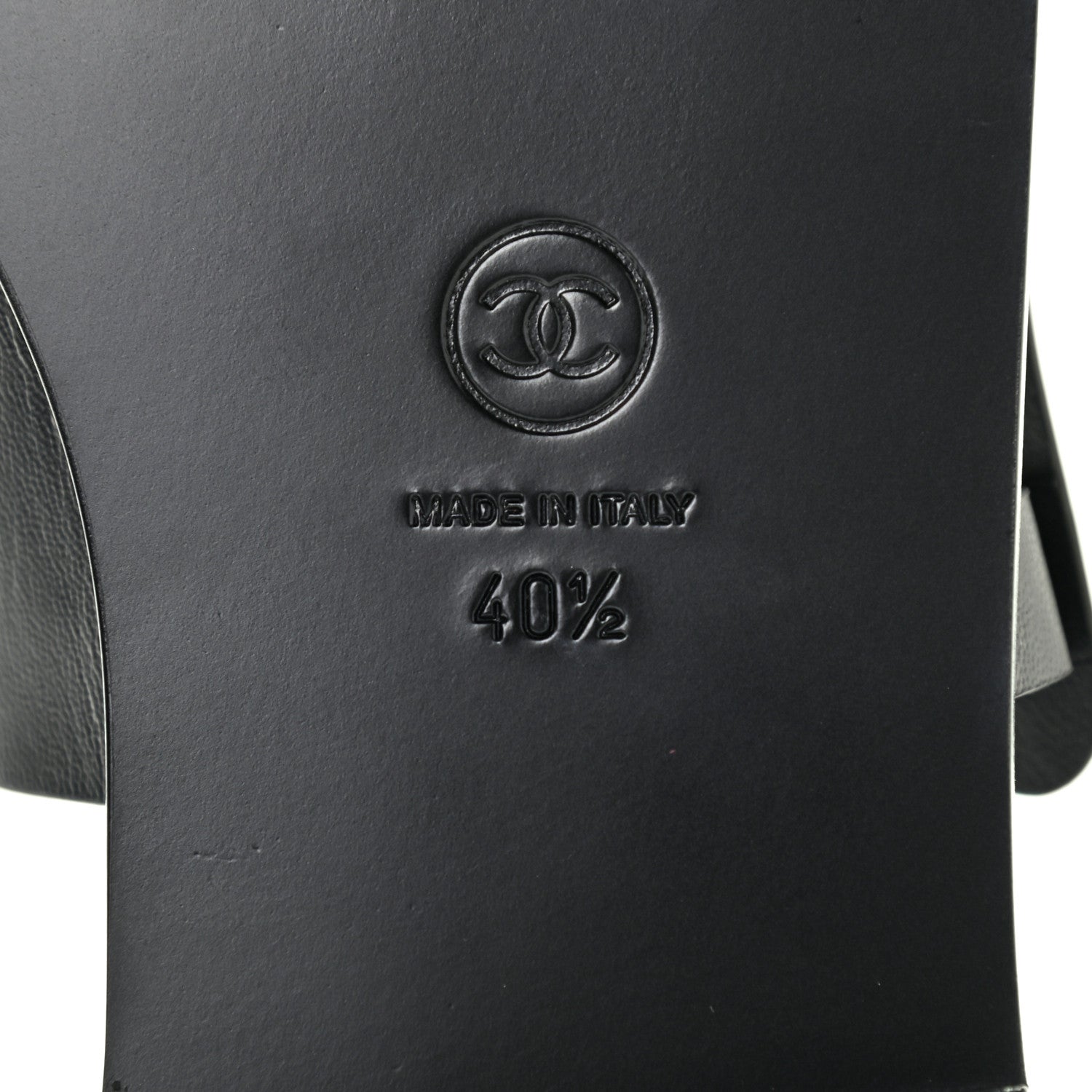 Chanel Goatskin CC Sandals 40.5 Black 7 of 8