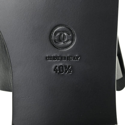 Chanel Goatskin CC Sandals 40.5 Black 7 of 8