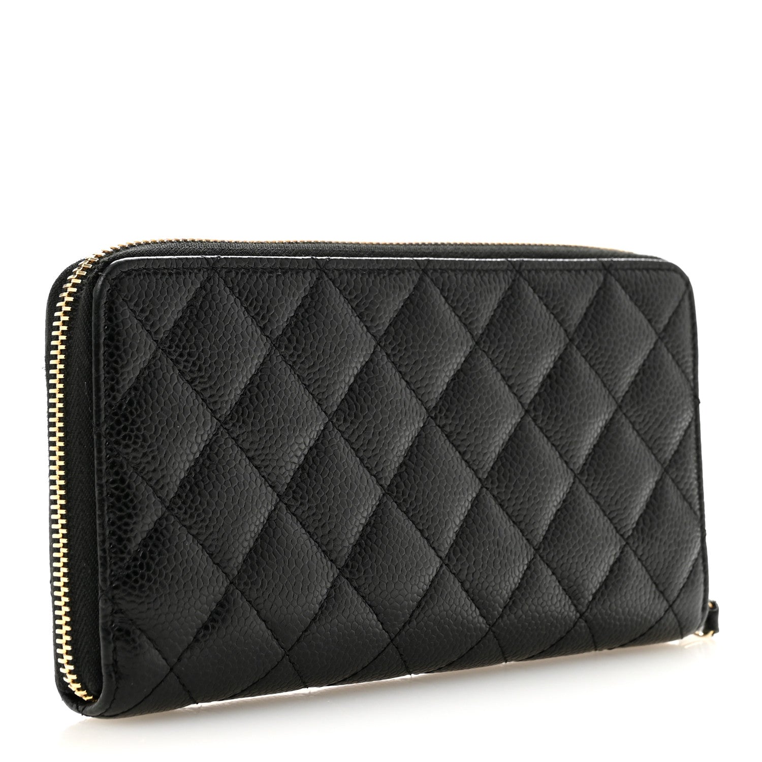 Chanel Caviar Quilted Large Gusset Zip Around Wallet Black 3 of 13
