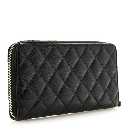 Chanel Caviar Quilted Large Gusset Zip Around Wallet Black 3 of 13
