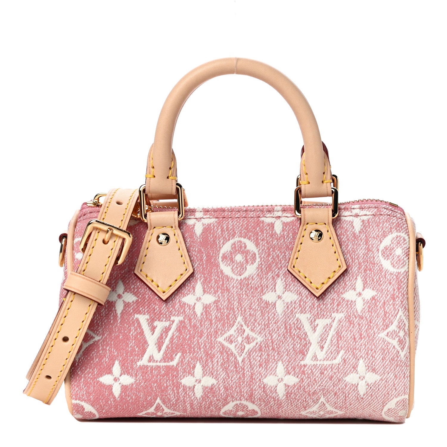Louis Vuitton Monogram Jacquard Denim Nano Speedy Bandouliere Pink 1 of 9