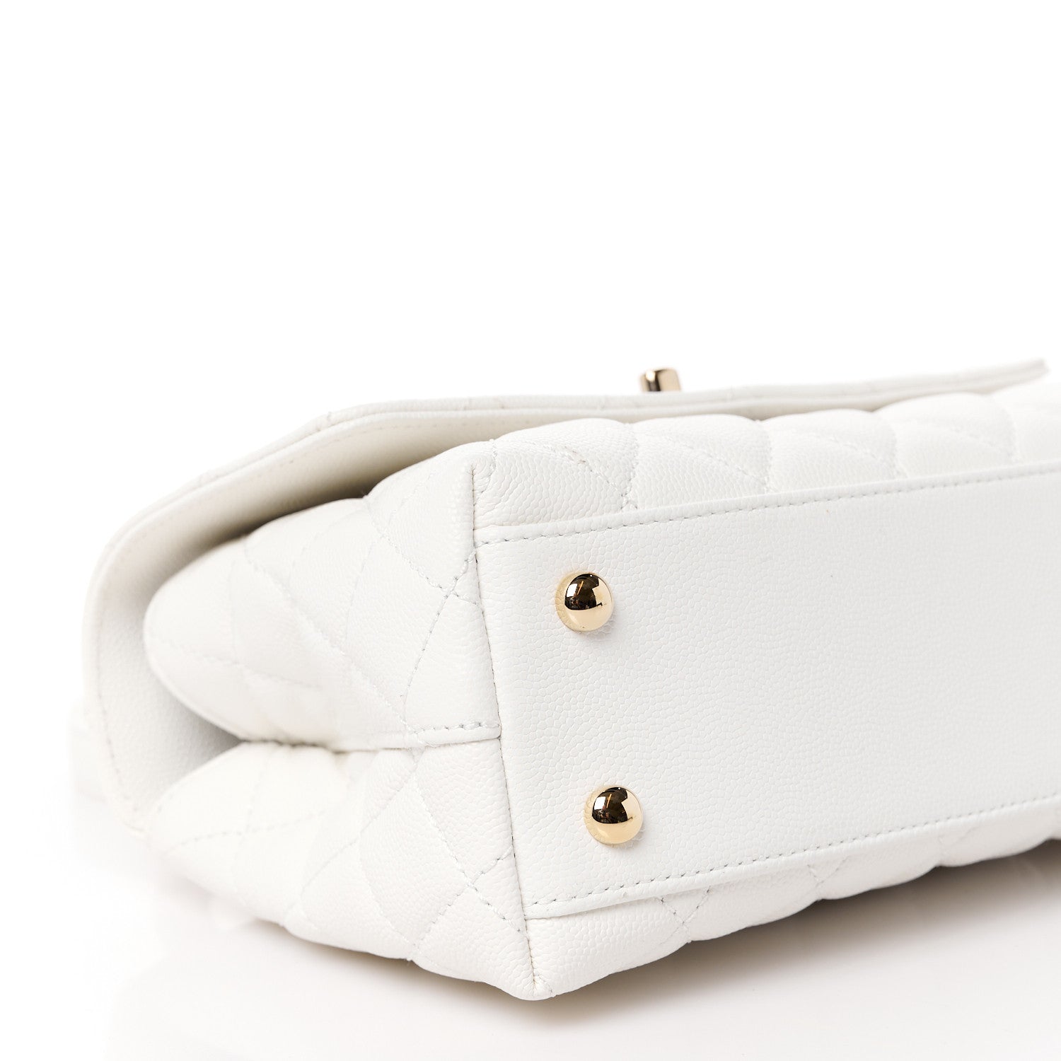 Chanel Caviar Quilted Mini Coco Handle Flap White 10 of 12