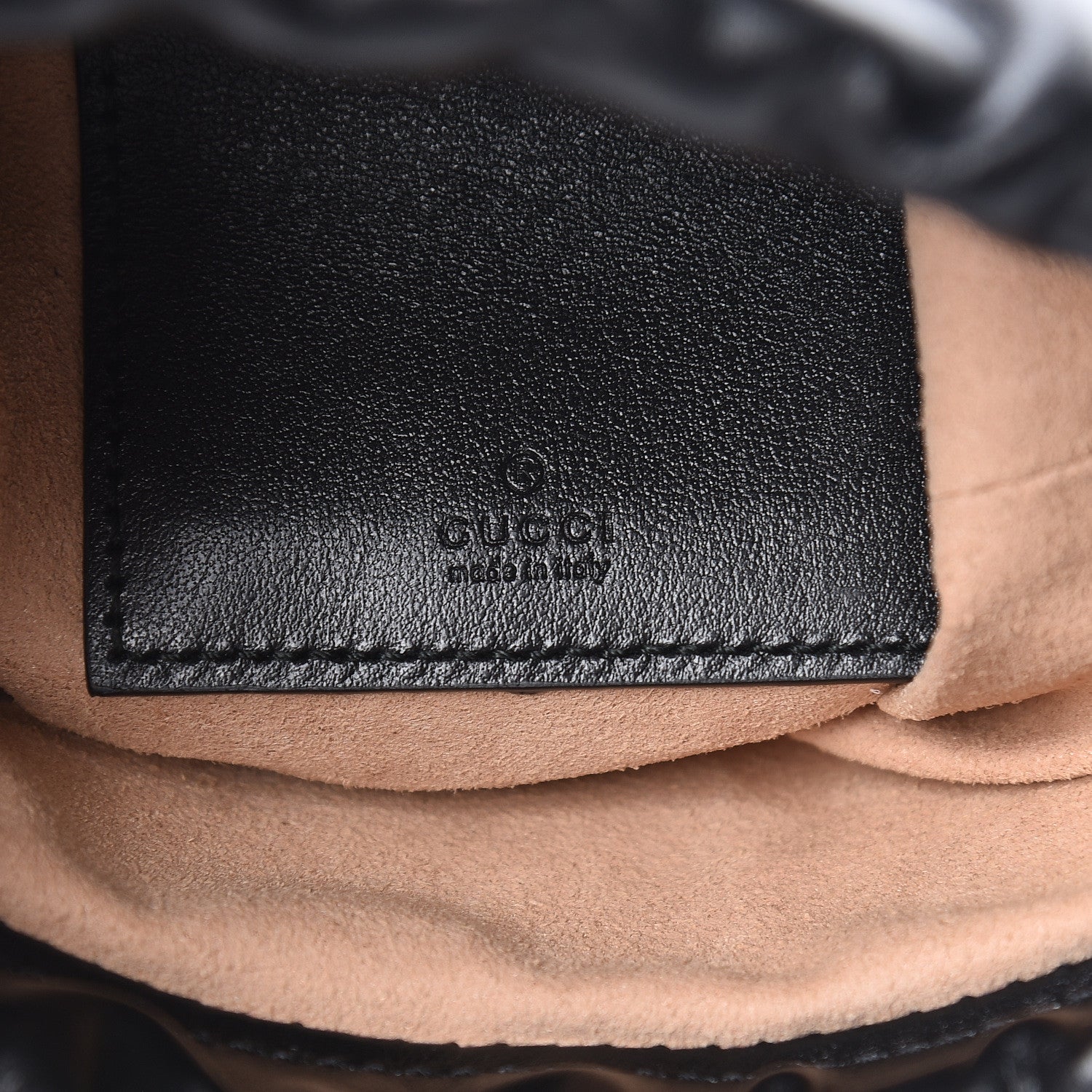 Gucci Calfskin Matelasse Mini GG Marmont 2.0 Bucket Bag Black 7 of 11