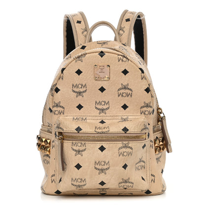 MCM Visetos Side Stud Mini Stark Backpack Beige 1 of 18