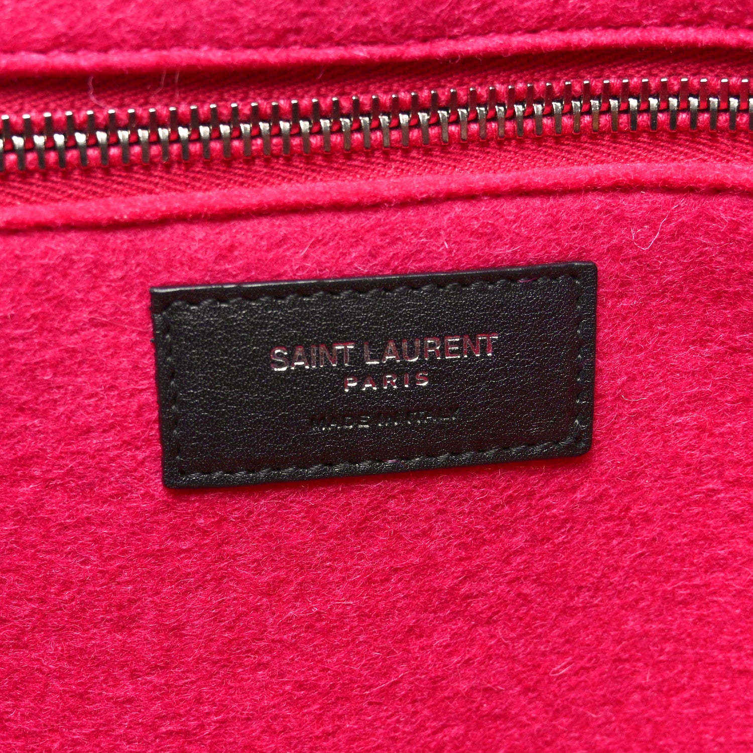 Saint Laurent Wool Rive Gauche Tote Fuchsia 6 of 11