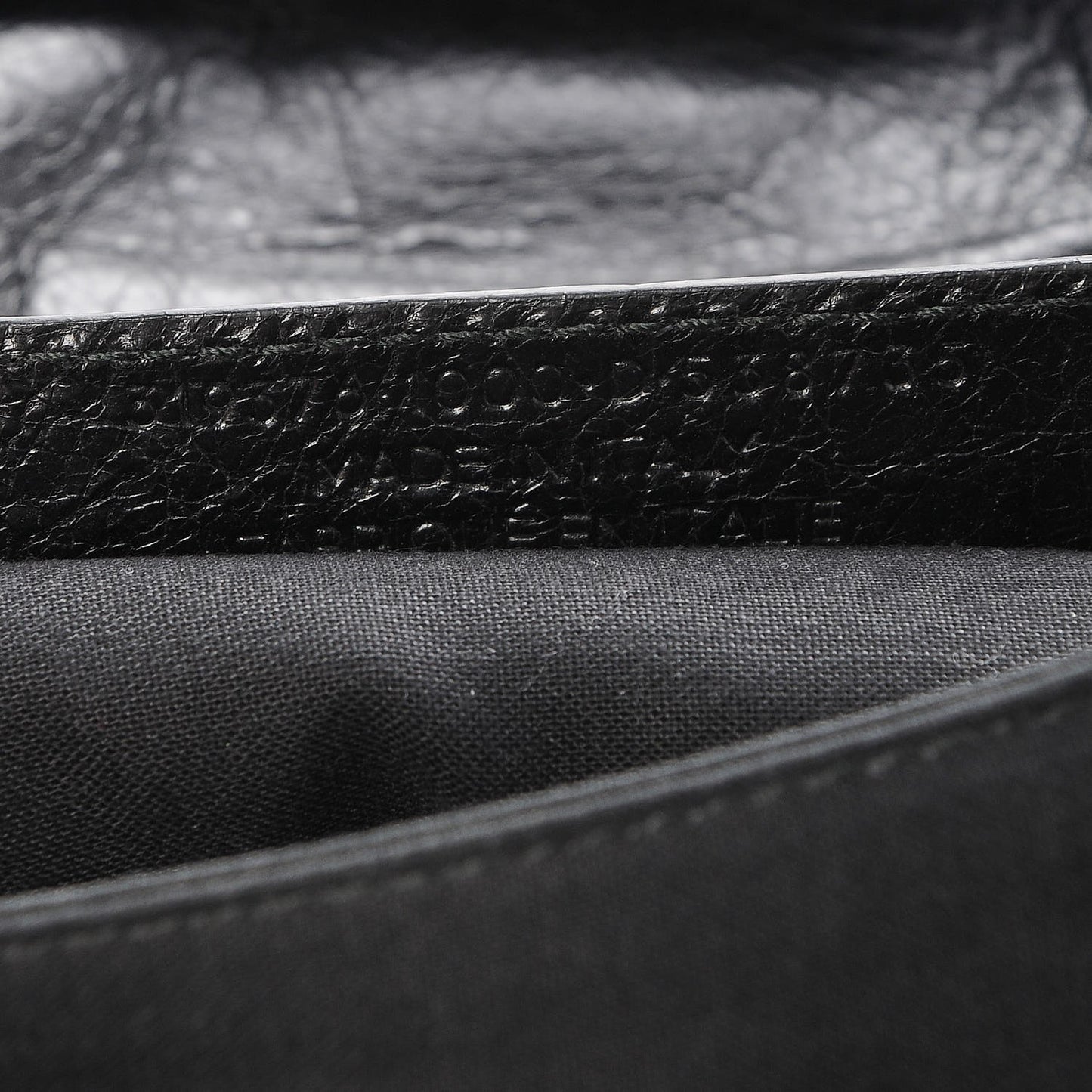 Agneau Classic Silver Hardware Envelope Strap Clutch Black