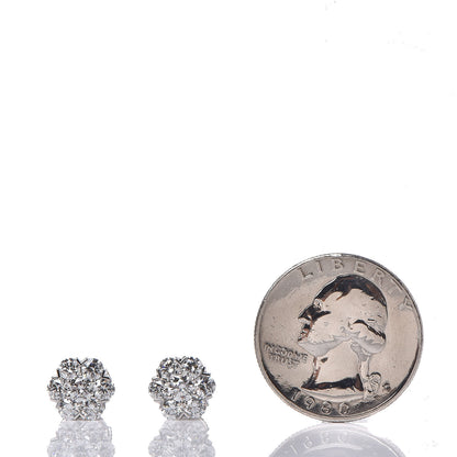 Van Cleef & Arpels 18K White Gold Diamond Large Fleurette Earrings 2 of 5