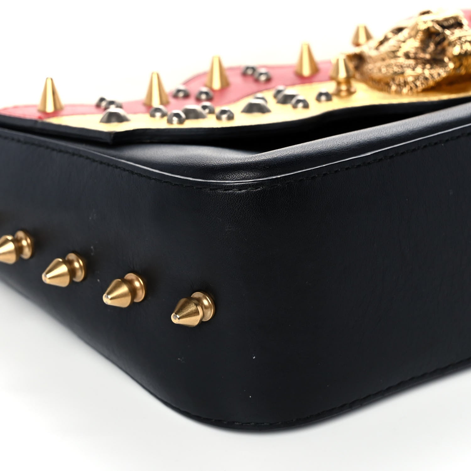 Gucci Nappa Studded Tiger Broadway Chain Shoulder Bag Multicolor 10 of 20