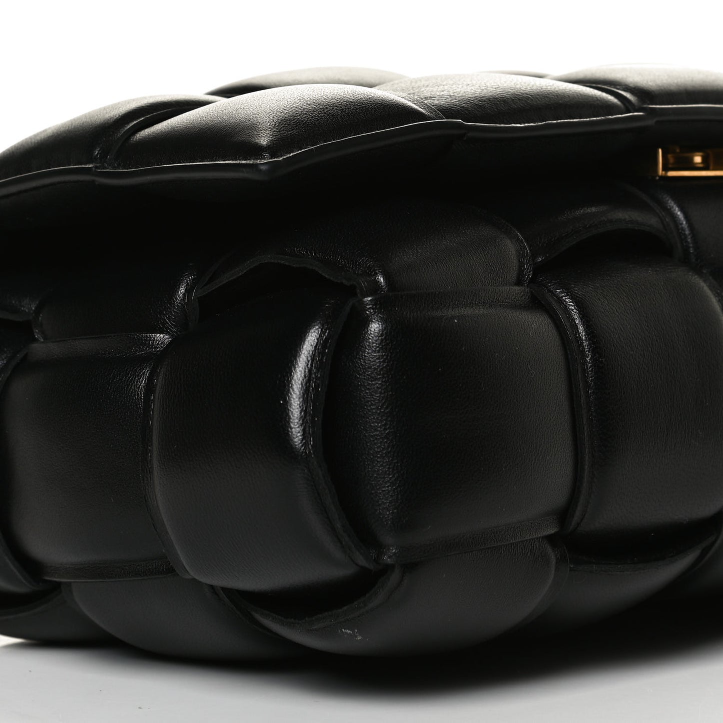 Lambskin Maxi Intreccio Padded Chain Cassette Crossbody Bag Black