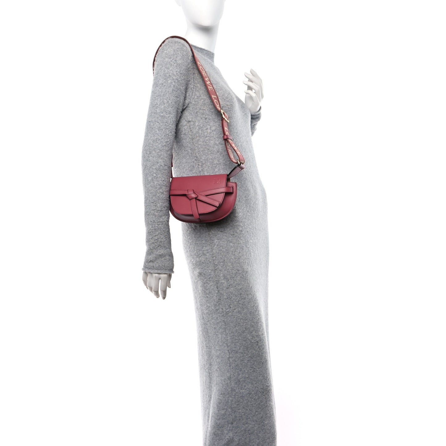 Calfskin Jacquard Mini Gate Dual Bag Plum