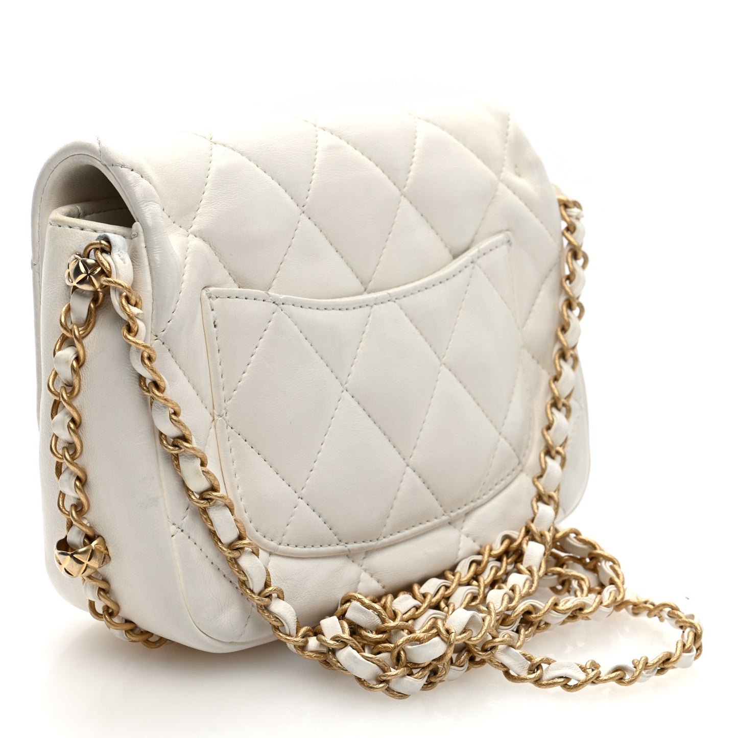 Lambskin Quilted CC Small Dynasty Flap White