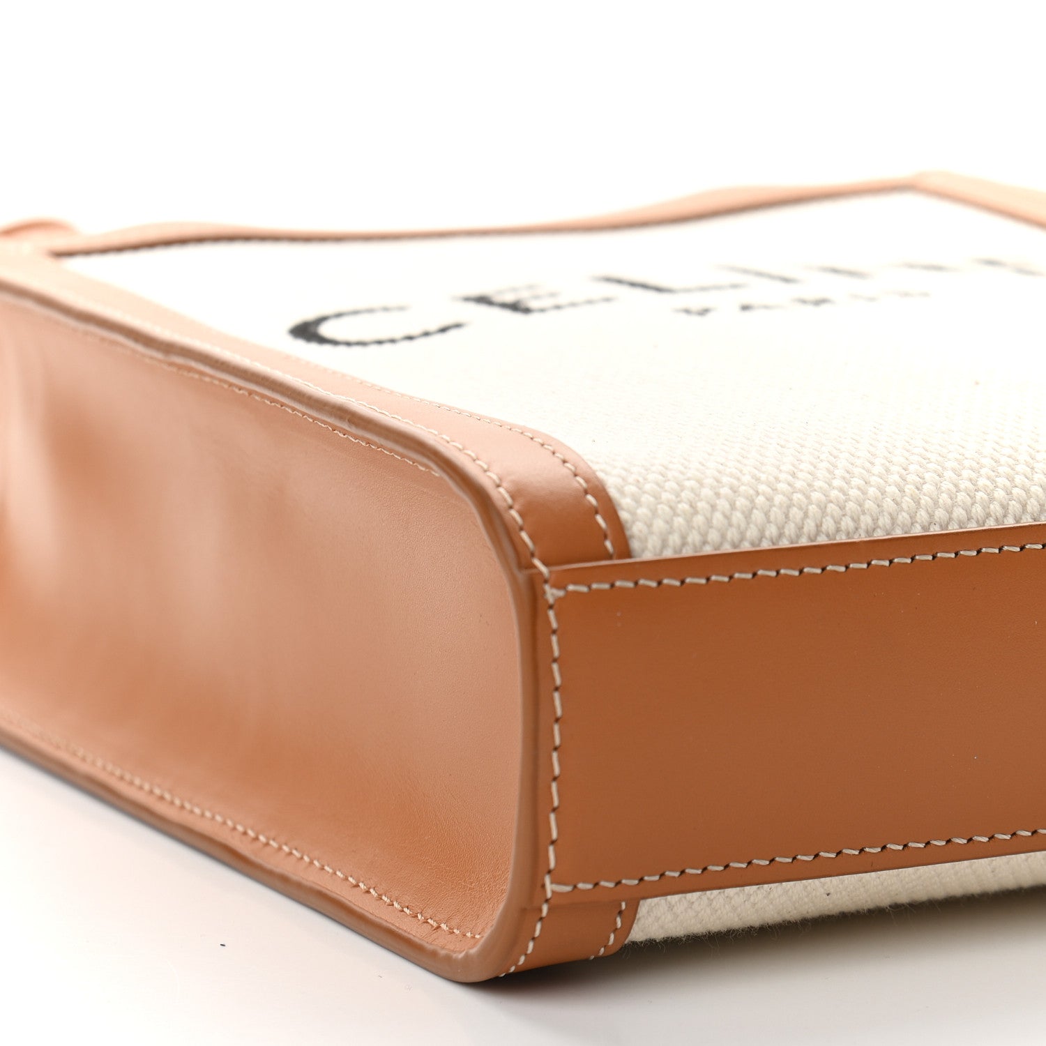Celine Canvas Calfskin Mini Vertical Cabas Natural Tan 7 of 8