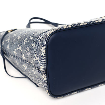 Louis Vuitton Monoglam Neverfull MM Blue 9 of 12