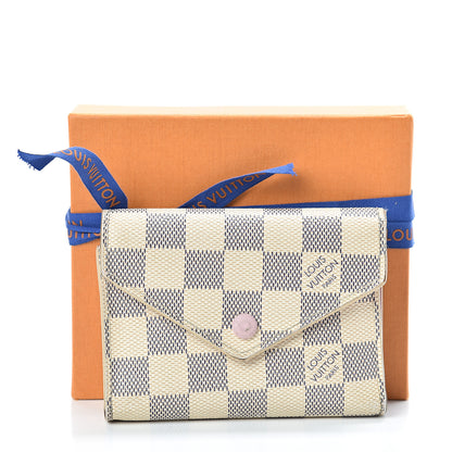 Louis Vuitton Damier Azur Victorine Wallet Rose Ballerine 15 of 15