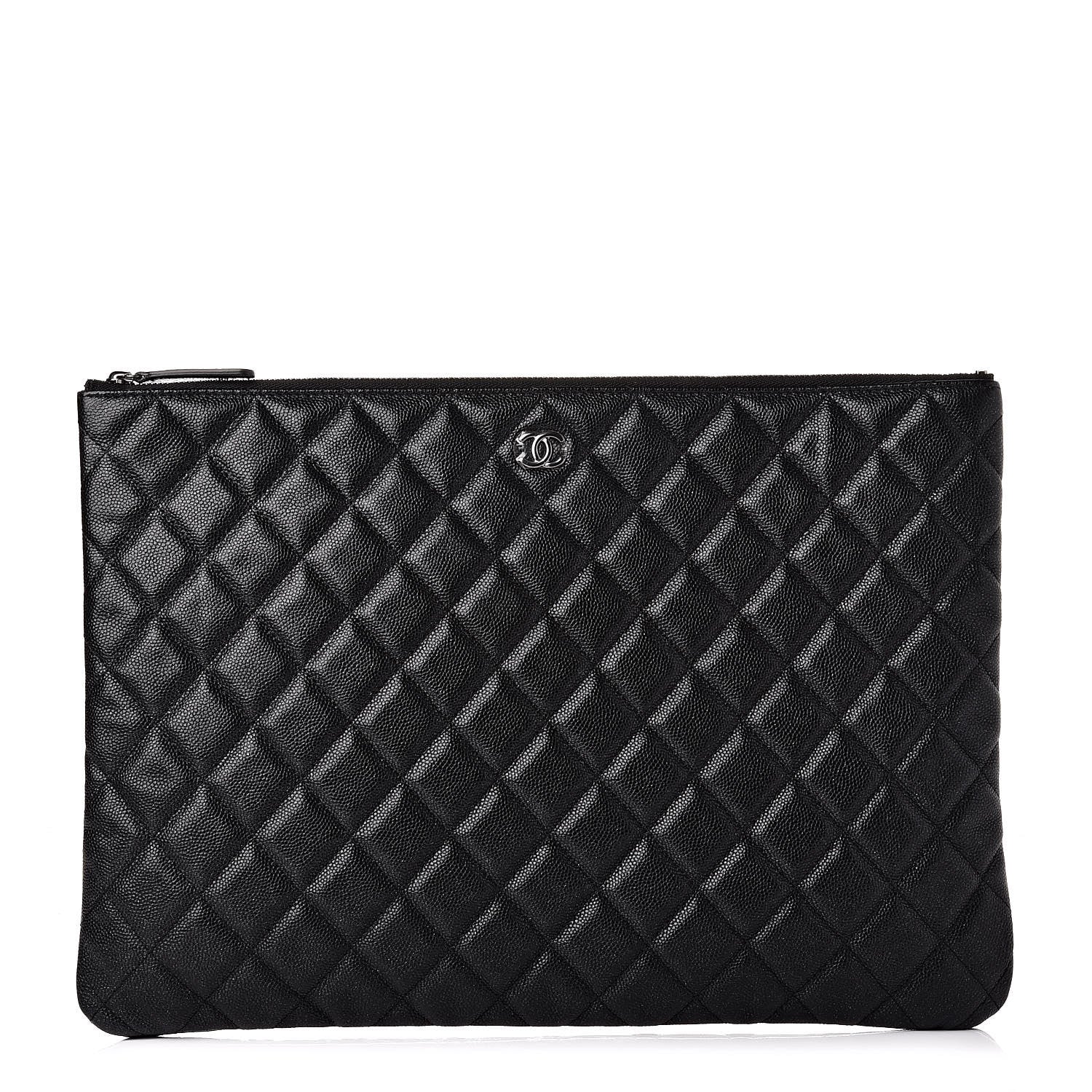 Chanel Iridescent Caviar Quilted Large Cosmetic Case Black 1 of 9