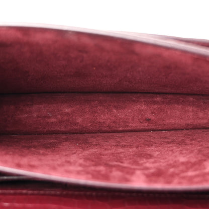 Saint Laurent Calfskin Crocodile Embossed Medium Monogram Sunset Rouge Legion 5 of 11