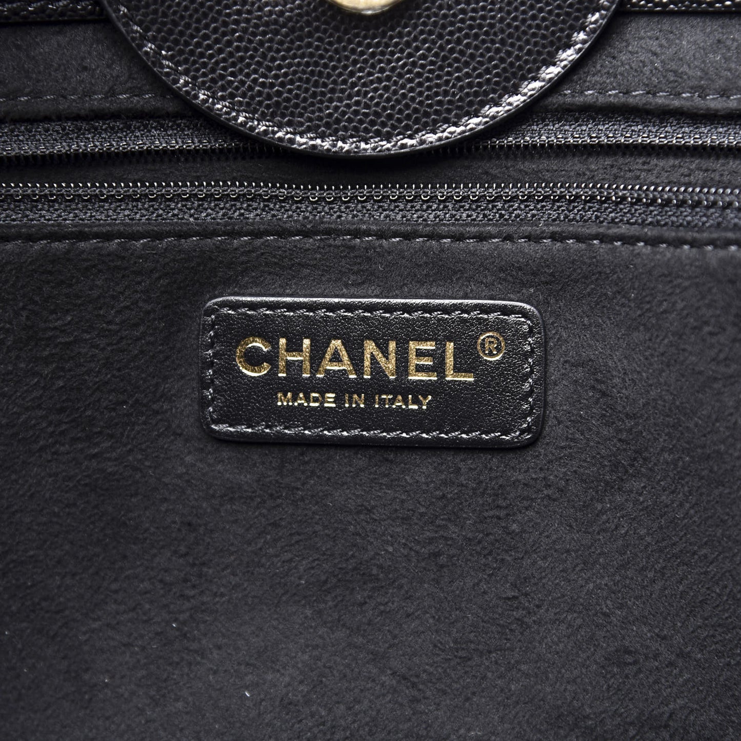 Caviar Medium Studded Deauville Tote Black