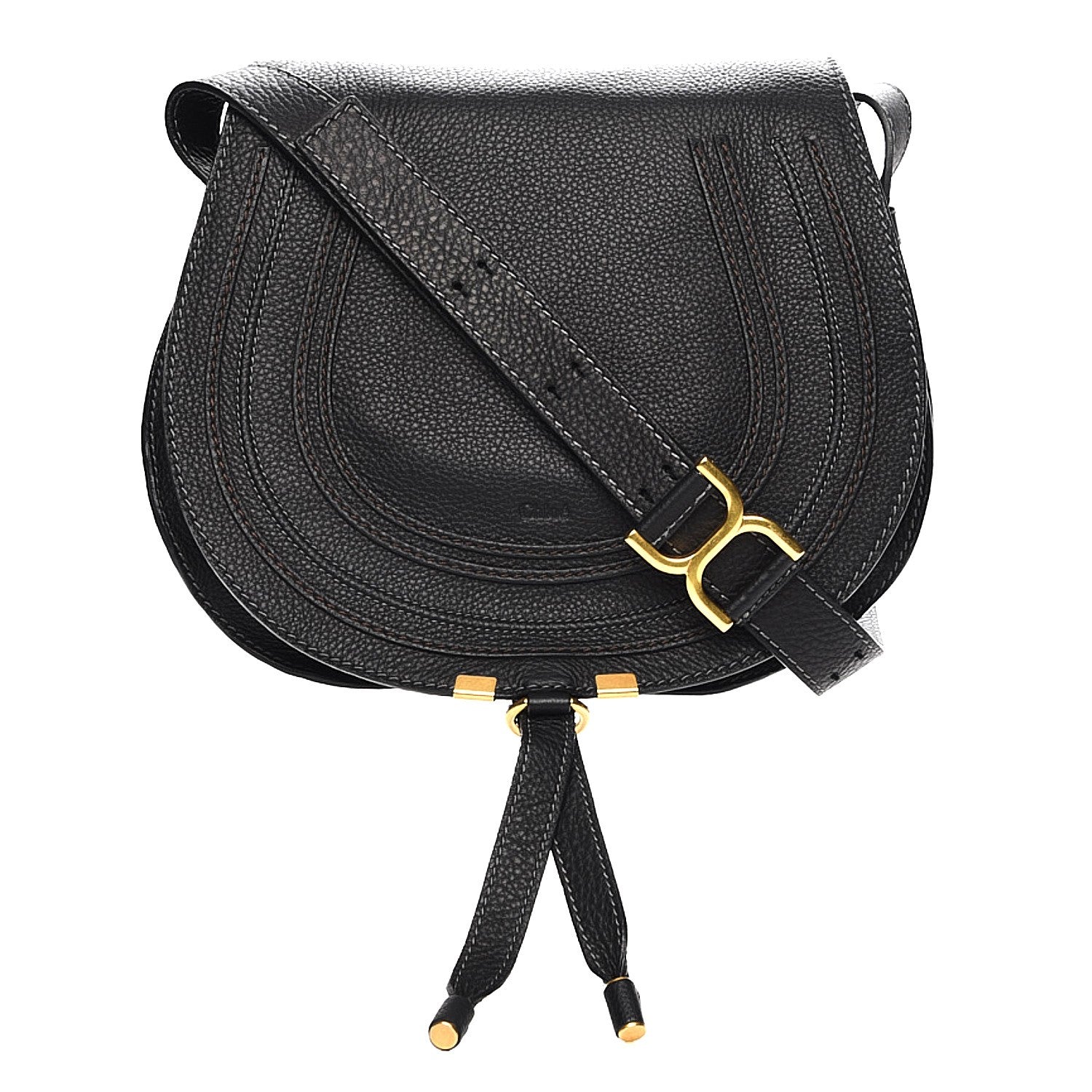 Chloe Calfskin Medium Marcie Round Crossbody Bag Black 1 of 8
