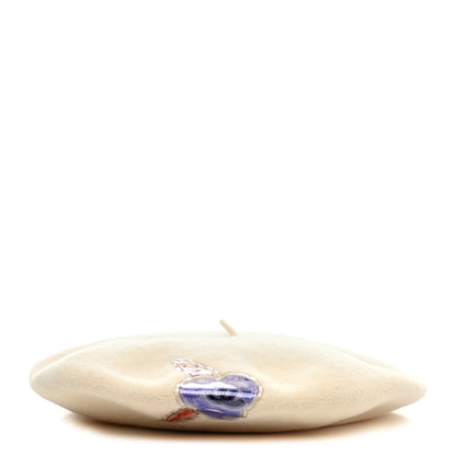 Chanel Wool PVC Camellia CC Beret Cream 1 of 3