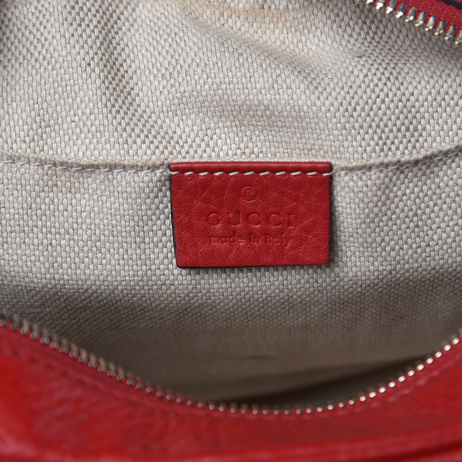 Gucci Pebbled Calfskin Small Soho Disco Bag Tabasco Red 6 of 10