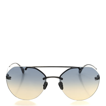 Chanel Titanium CC Pilot Aviator Sunglasses 4272-T Silver 2 of 7