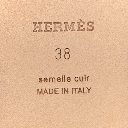 Hermes Calfskin Oran Sandals 38 Vert D'eau 6 of 10