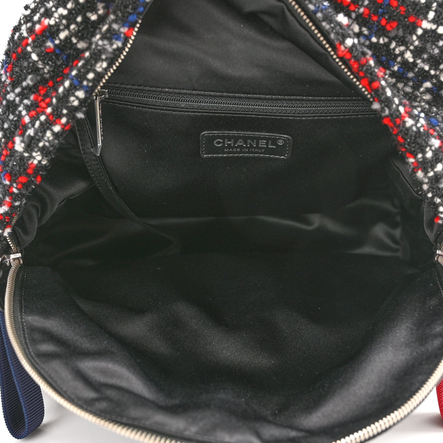Tweed Nylon Quilted Astronaut Essentials Backpack Black Multicolor