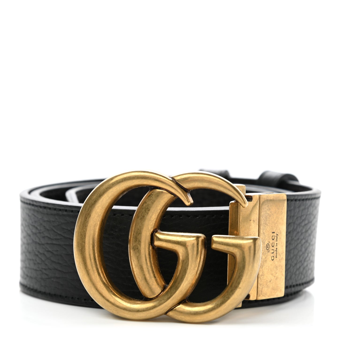 Calfskin Double G Reversible Belt 80 32 Black Cocoa