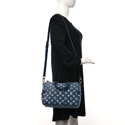 Louis Vuitton Monogram Jacquard Denim Speedy Bandouliere 25 Bleu 3 of 8