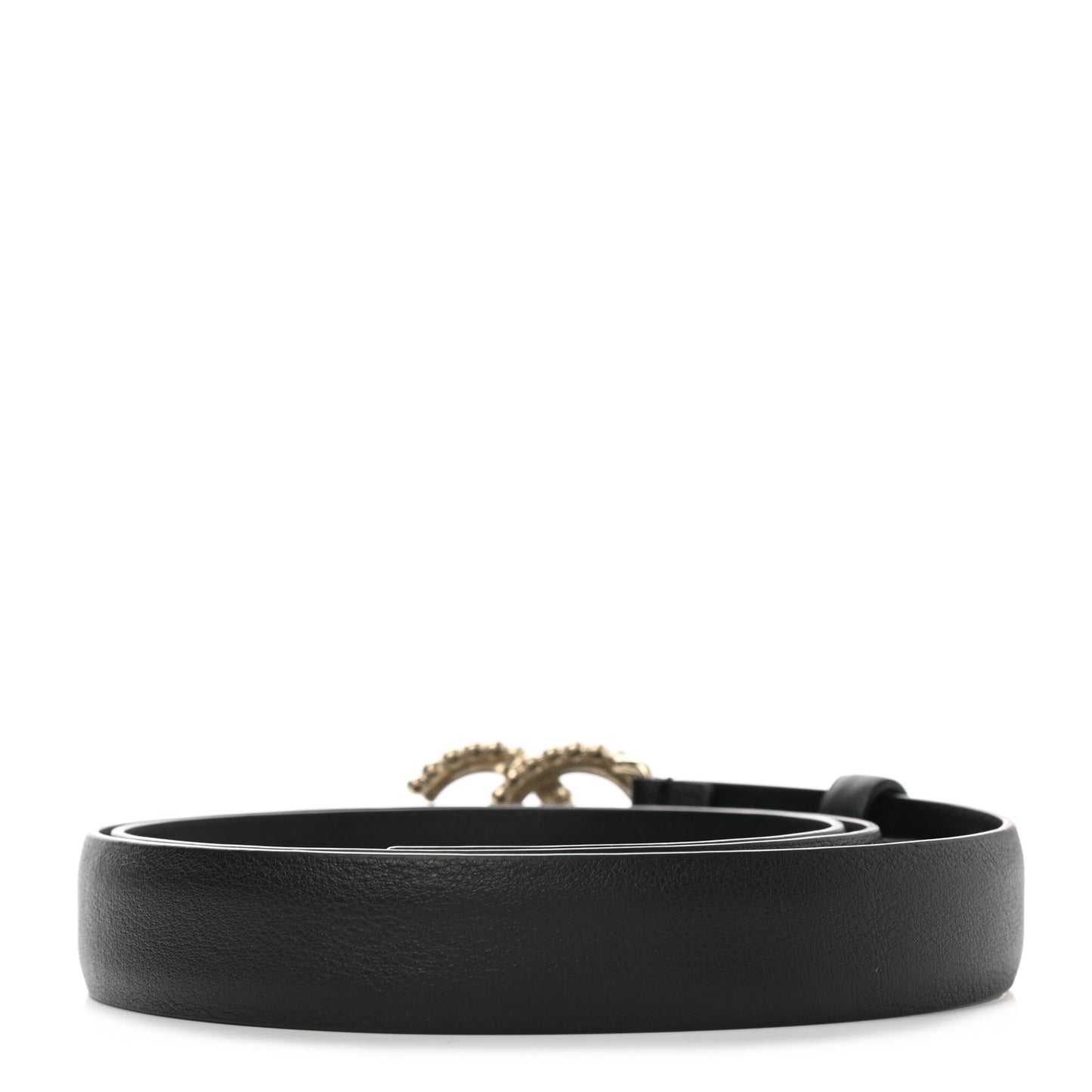 Calfskin Crystal CC Belt 85 34 Black