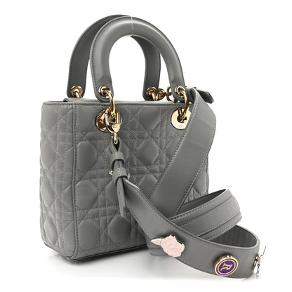 Christian Dior Lambskin Cannage Small My ABCDior Lady Dior Grey 3 of 11