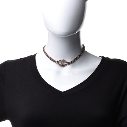 Chanel Metal Lambskin CC Chain Link Necklace Dark Pink 2 of 7