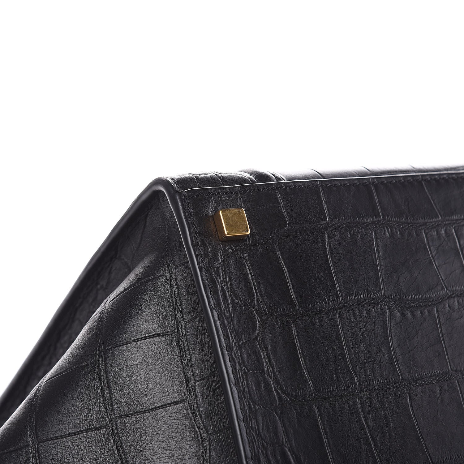 Celine Calfskin Crocodile Embossed Medium Phantom Luggage Black 8 of 9