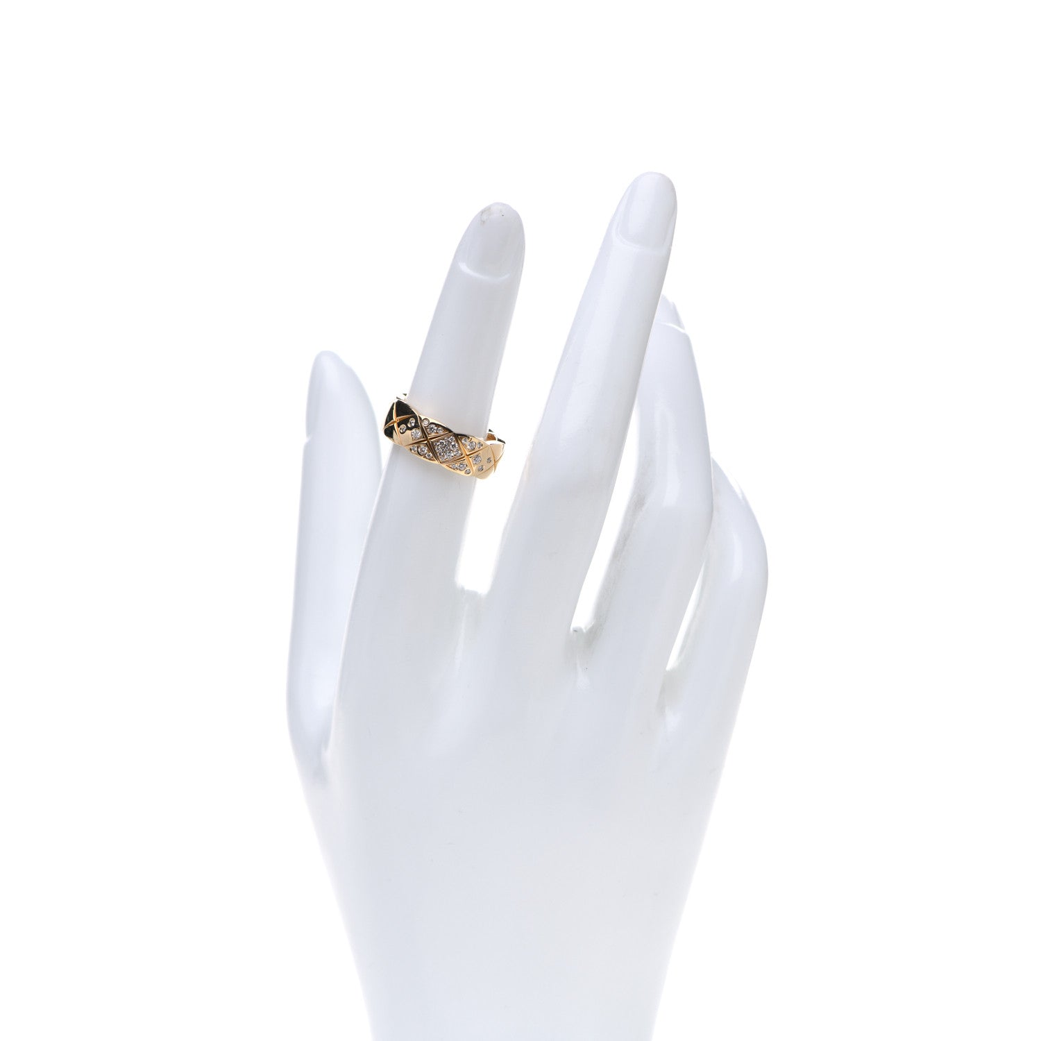 Chanel 18K Yellow Gold Diamond Small Coco Crush Ring 51 5.75 2 of 5