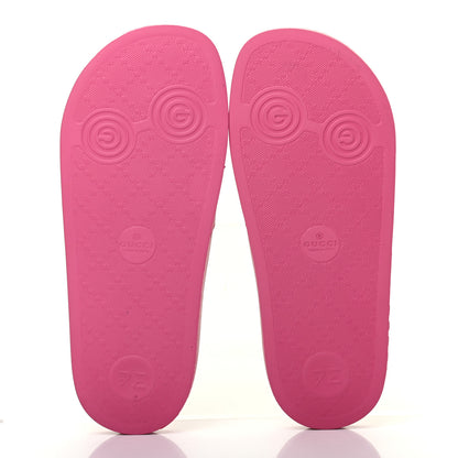 Gucci Rubber Womens Logo Slide Sandals 36 Fuchsia 5 of 8