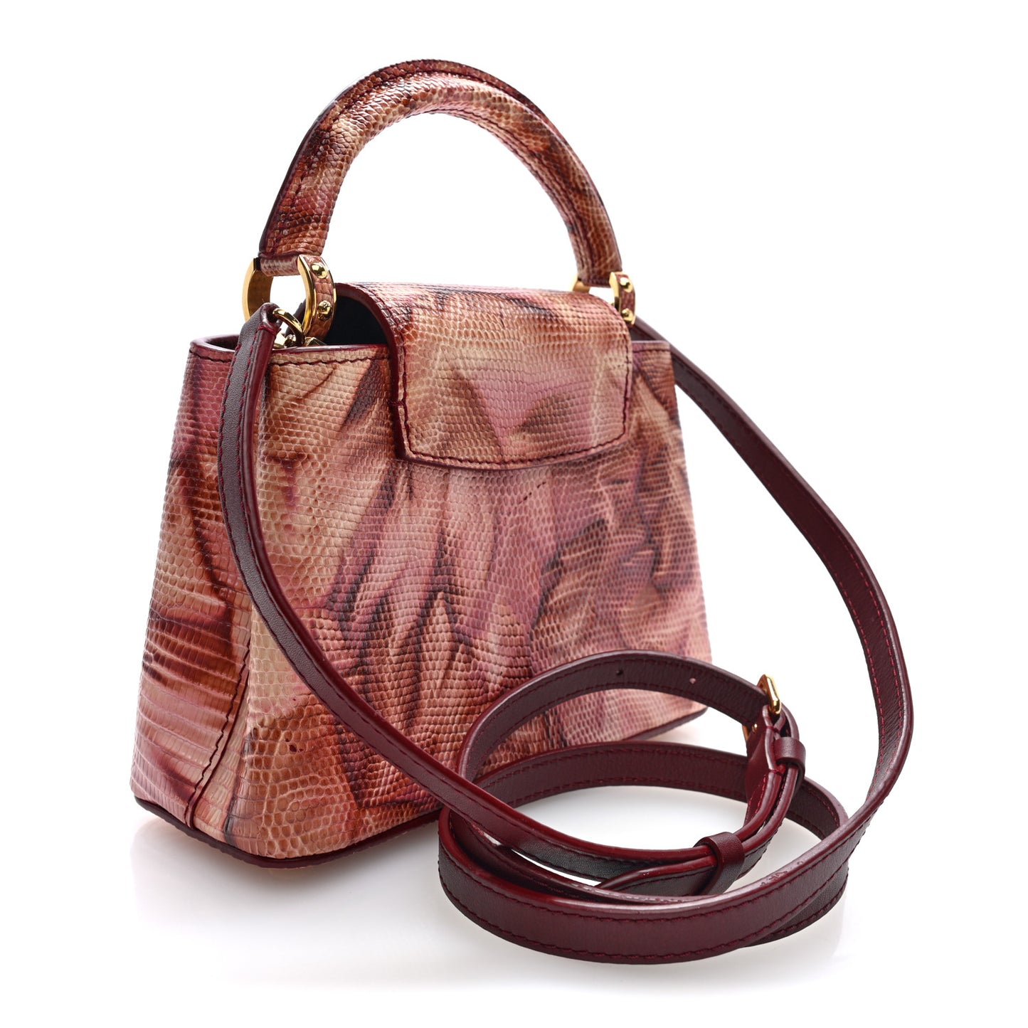 Lizard Mini Capucines Pink Multicolor