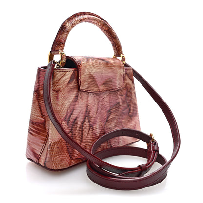 Louis Vuitton Lizard Mini Capucines Pink Multicolor 3 of 9